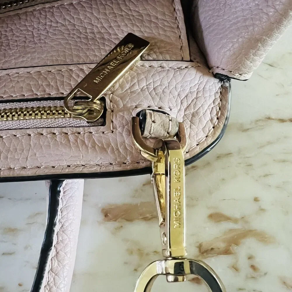 MICHAEL KORS Harper Blossom Baby Pink Leather Medium Satchel Crossbody Bag